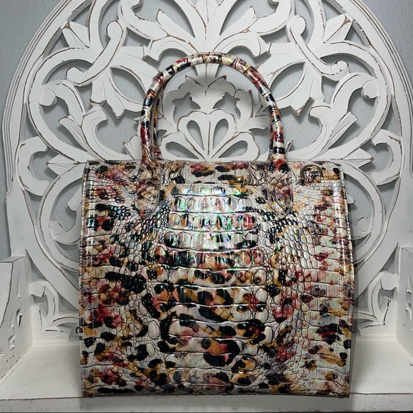 Brahmin Caroline Satchel Iridescent Leopard Exclusive Limited Edition - Picture 6 of 6